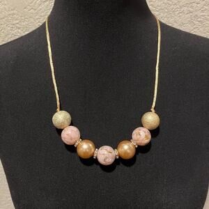 Chic Gold Blush Statement Necklace Handmade Jewelry Women